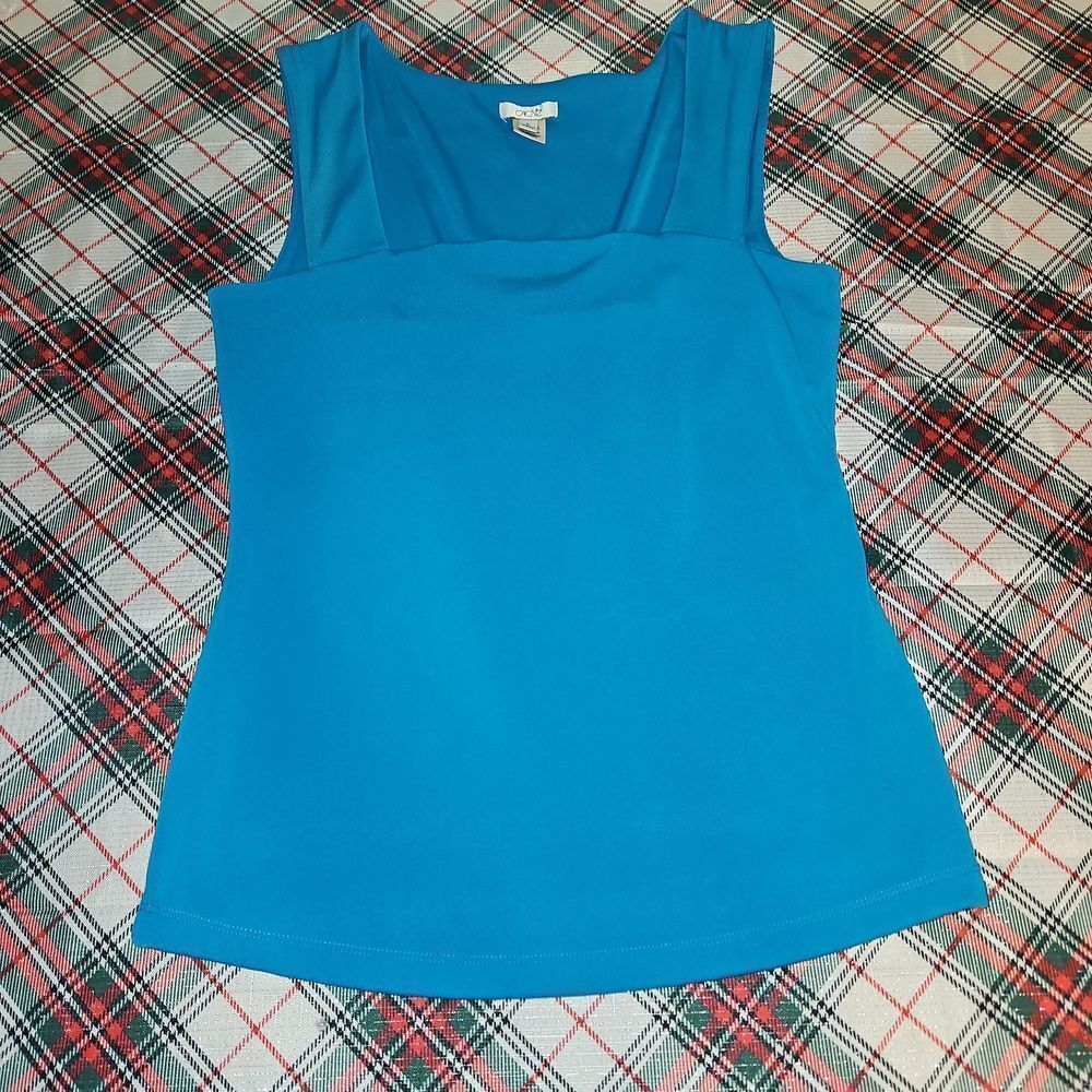 Caché Turquoise Blue Square Neck Women's Tank Top